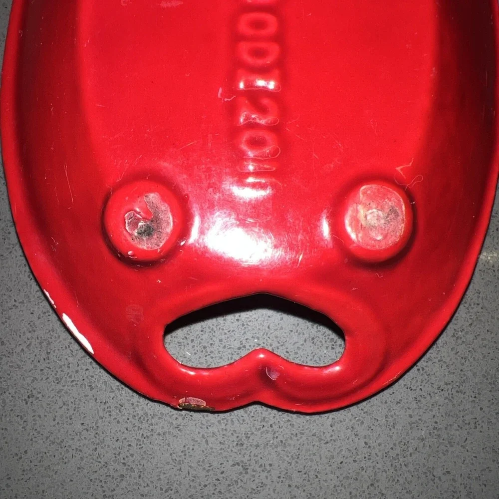 Vintage Cast  Iron Red Spoon Rest Hearts